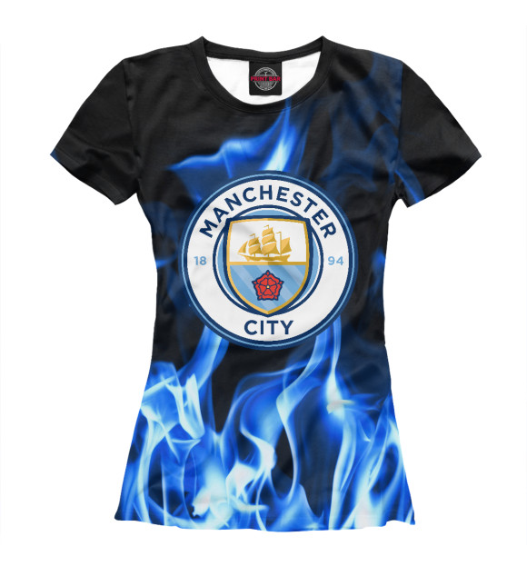 Женская футболка с изображением Manchester city sport цвета Белый