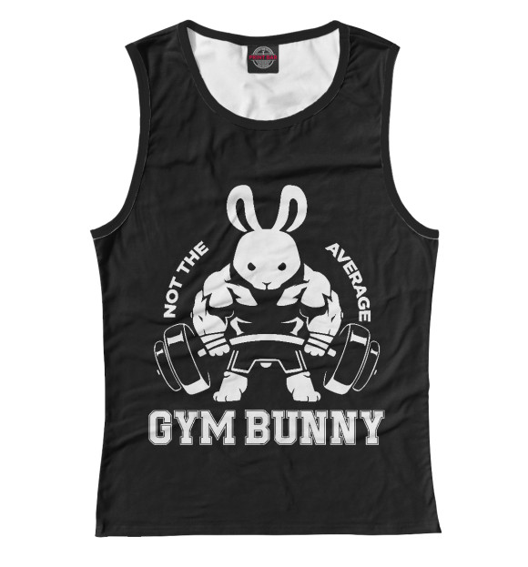 Женская майка с изображением Gym Bunny цвета Белый