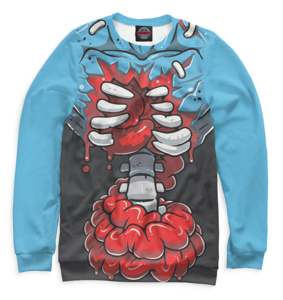 Женский свитшот с изображением Внутренности цвета Белый