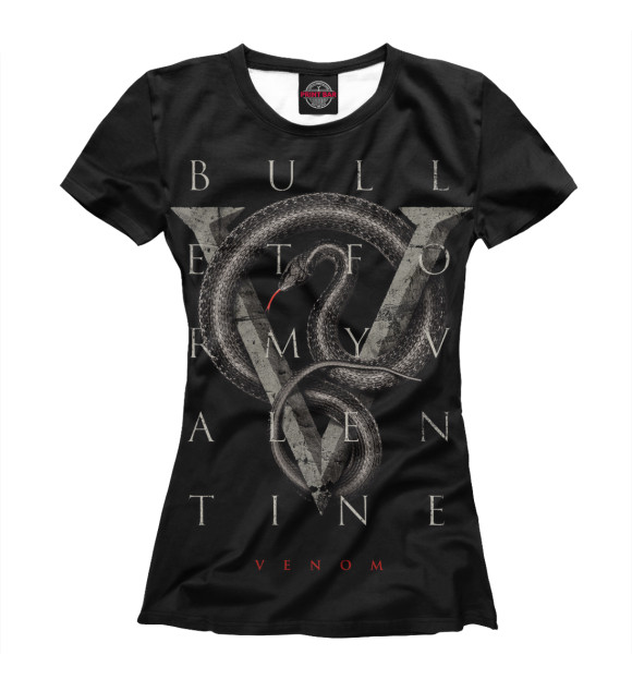 Футболка для девочек с изображением Bullet For My Valentine цвета Белый