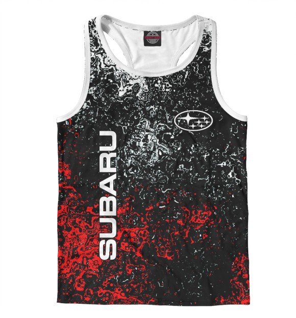 Мужская майка-борцовка с изображением Subaru цвета Белый