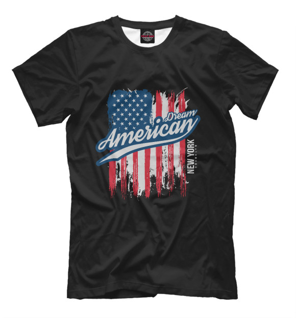 Мужская футболка с изображением American dream цвета Черный