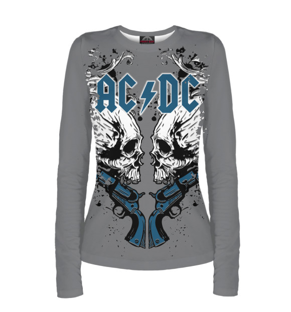 Женский лонгслив с изображением AC/DC цвета Белый