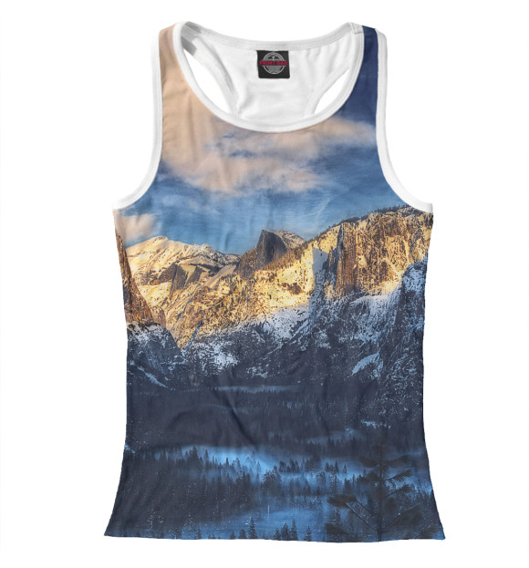 Женская майка-борцовка с изображением Гималаи цвета Белый