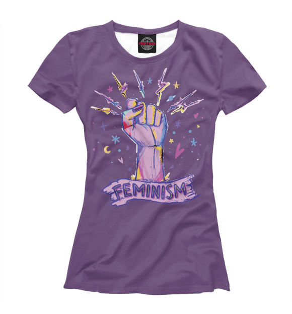 Женская футболка с изображением Феминизм цвета Белый