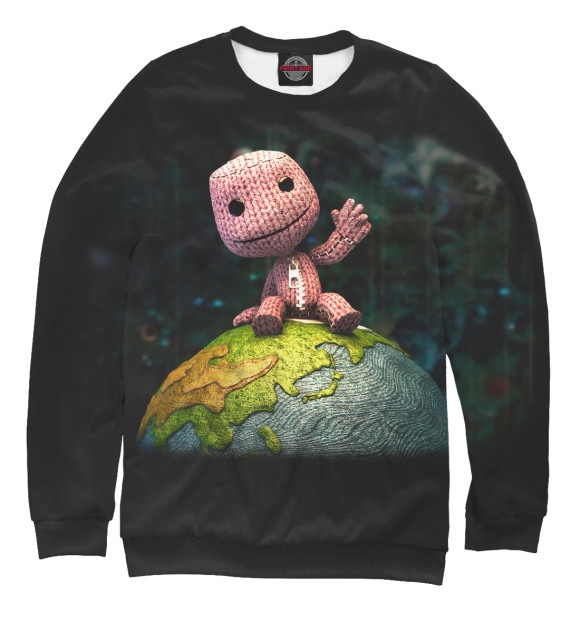 Мужской свитшот с изображением Little Big Planet цвета Белый