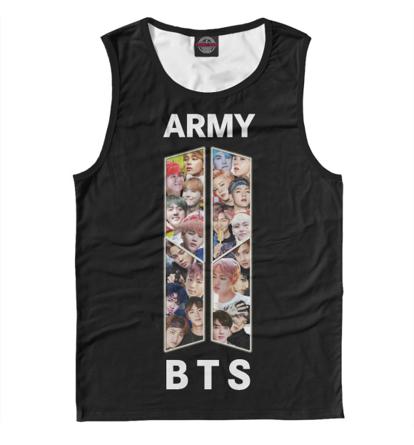 Майка для мальчика с изображением BTS ARMY цвета Белый