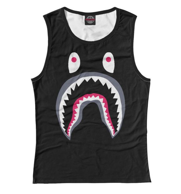 Майка для девочки с изображением Акула цвета Белый