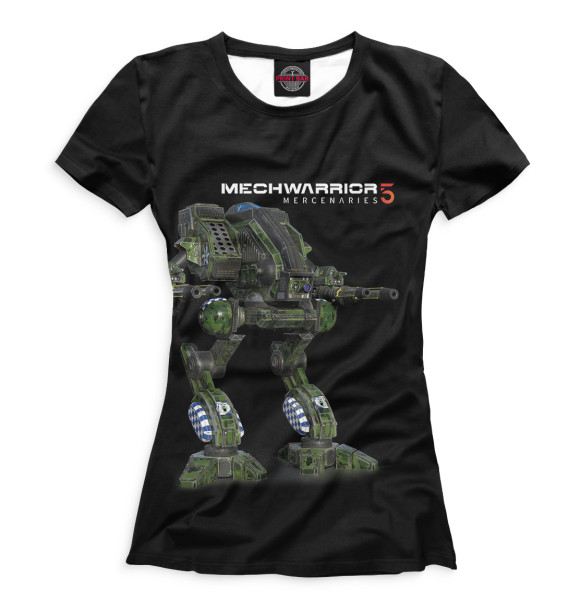 Женская футболка с изображением Mechwarrior 5 цвета Белый