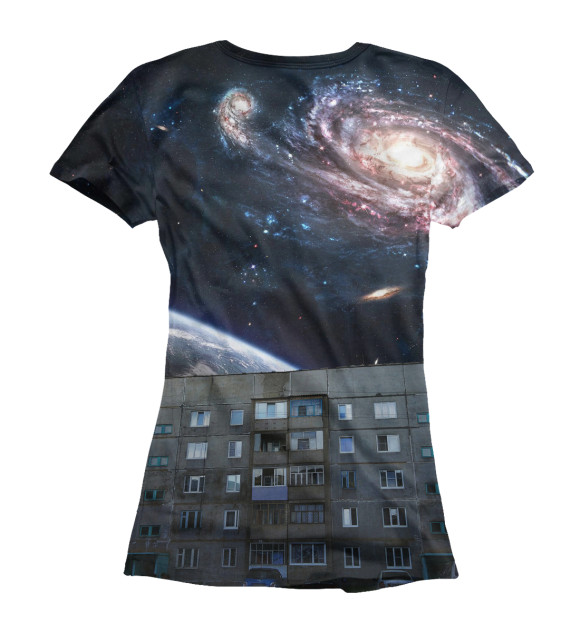 Женская футболка с изображением Дворовый Космос цвета Белый
