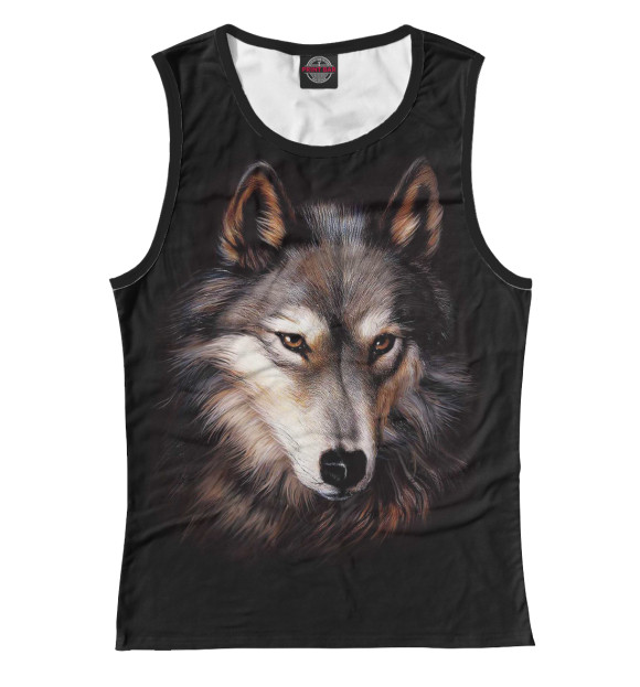 Майка для девочки с изображением Волк цвета Белый