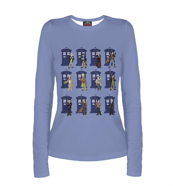 Женский лонгслив с изображением Доктор цвета Белый