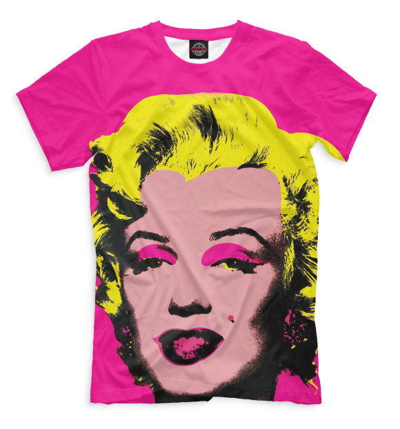 Мужская футболка с изображением Мэрилин Монро цвета Темно-розовый