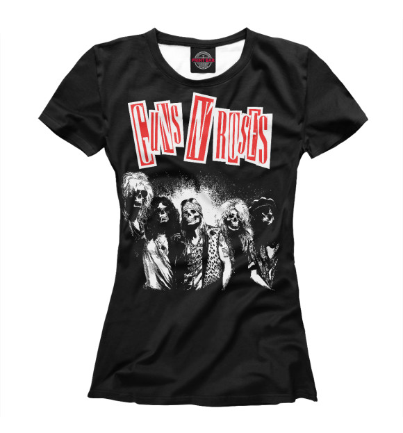 Женская футболка с изображением Guns N' Roses цвета Белый