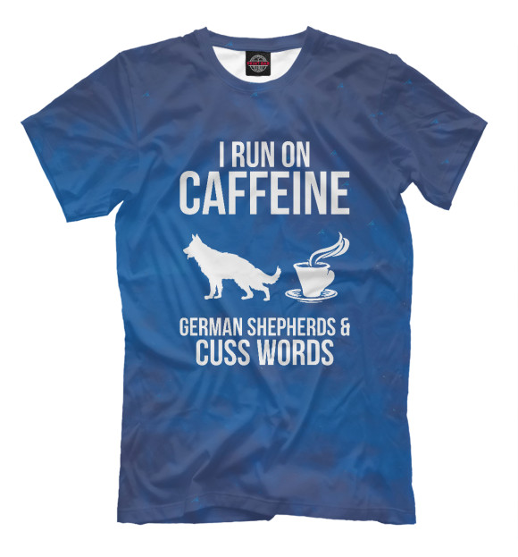 Футболка для мальчиков с изображением I Run On Caffein Shepherd цвета Белый
