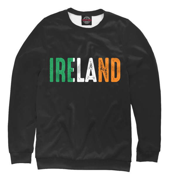 Свитшот для мальчиков с изображением IRELAND - ИРЛАНДИЯ цвета Белый