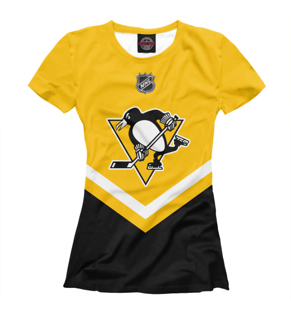 Футболка для девочек с изображением Pittsburgh Penguins цвета Белый