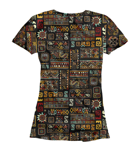 Футболка для девочек с изображением Этнический орнамент цвета Белый