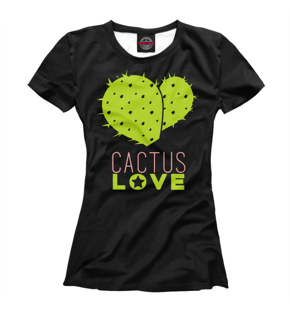 Футболка для девочек с изображением Cactus Love цвета Белый