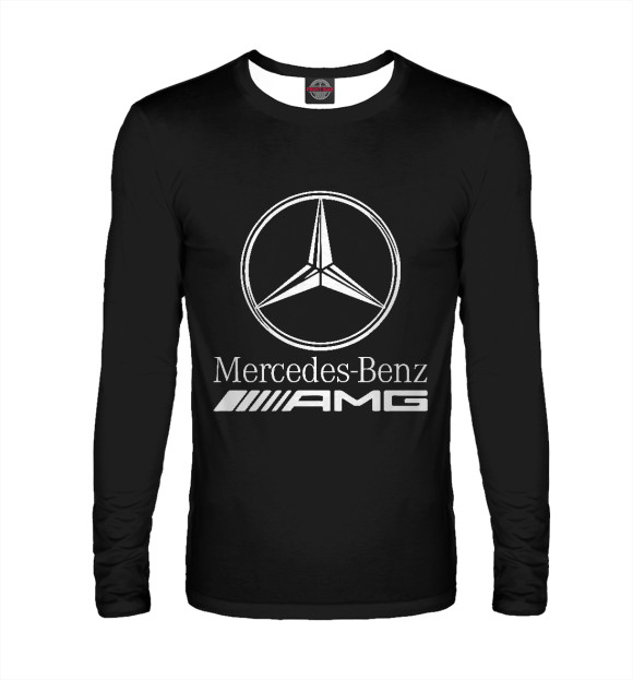 Мужской лонгслив с изображением Mersedes-Benz AMG цвета Белый