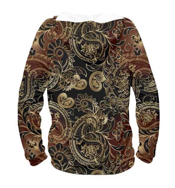 Мужское худи с изображением Золотой орнамент цвета Белый