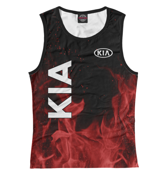 Майка для девочки с изображением KIA red fire цвета Белый