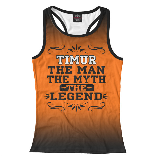 Женская майка-борцовка с изображением Тимур цвета Белый