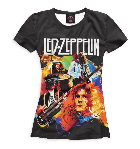 Футболка для девочек с изображением Led Zeppelin цвета Белый