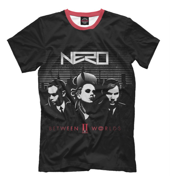 Мужская футболка с изображением NERO: Between Worlds цвета Черный