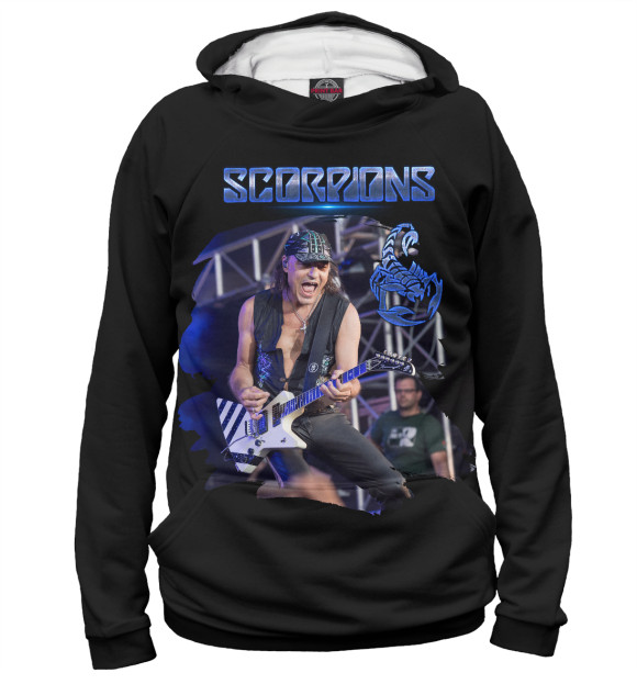 Женское худи с изображением Scorpions цвета Белый