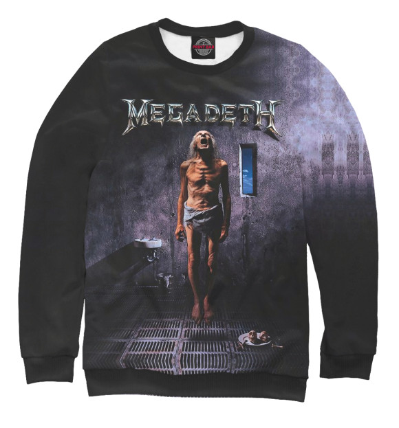 Мужской свитшот с изображением Megadeth цвета Белый