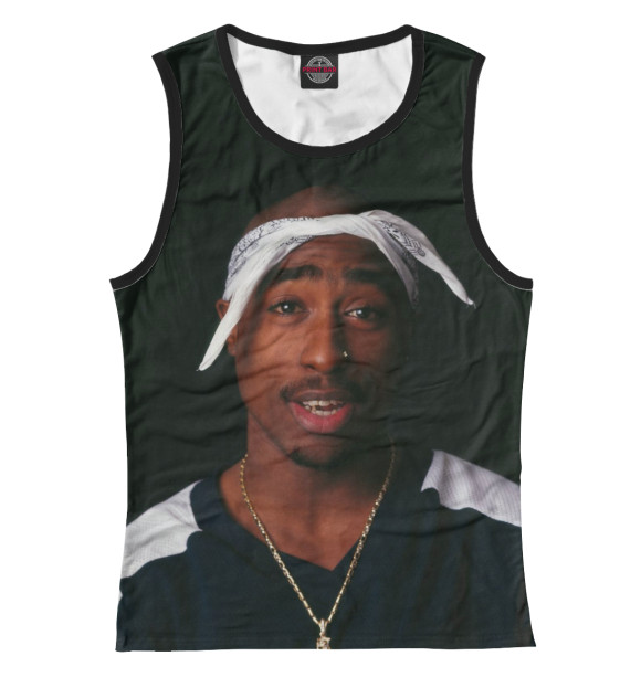 Женская майка с изображением Тупак Шакур цвета Белый