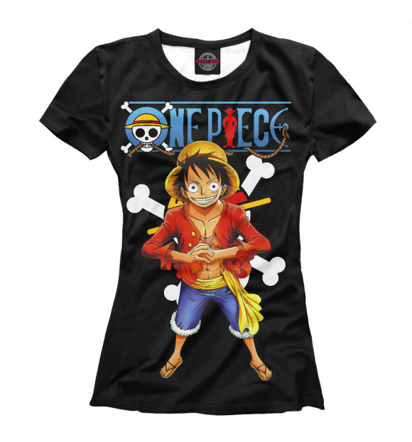 Футболка для девочек с изображением One Piece цвета Белый