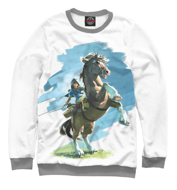 Свитшот для девочек с изображением The Legend of Zelda Horses цвета Белый