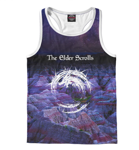 Мужская майка-борцовка с изображением The Elder Scrolls цвета Белый