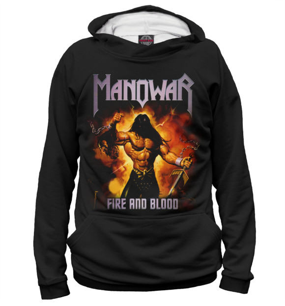 Женское худи с изображением Manowar цвета Белый
