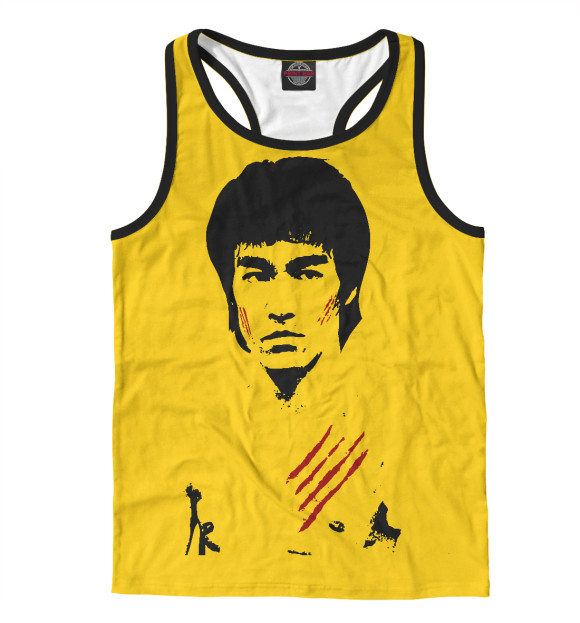 Мужская майка-борцовка с изображением Брюс Ли цвета Белый