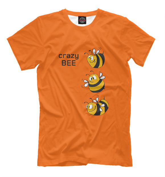 Футболка для мальчиков с изображением Сумасшедшая пчела цвета Оранжевый