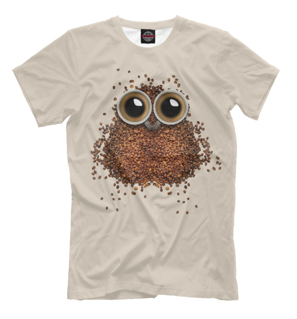 Мужская футболка с изображением Кофесовёнок цвета Бежевый