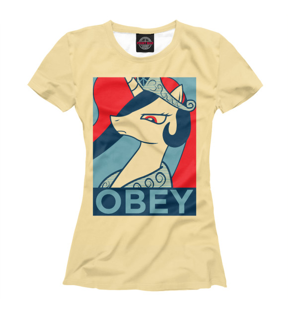 Футболка для девочек с изображением Obey! цвета Белый