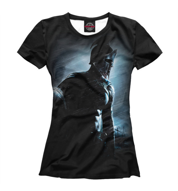 Женская футболка с изображением Воин цвета Белый