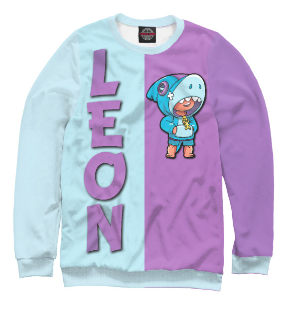 Свитшот для мальчиков с изображением Leon Shark цвета Белый