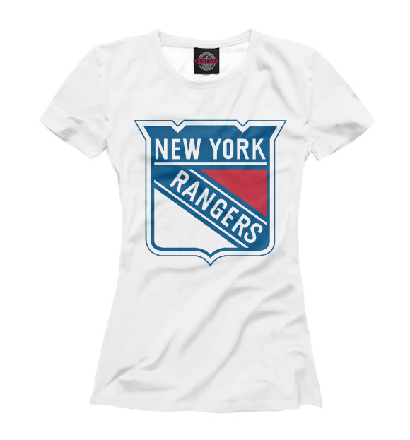 Футболка для девочек с изображением New York Rangers цвета Белый