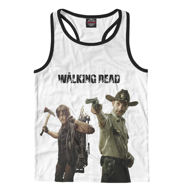 Мужская майка-борцовка с изображением Daryl&Rick цвета Белый