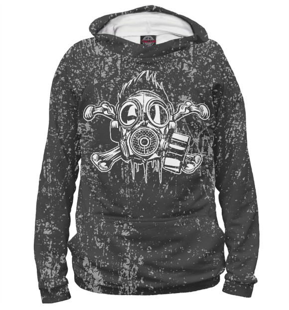 Женское худи с изображением Gasmask цвета Белый