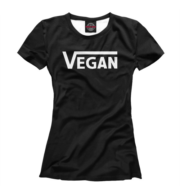 Женская футболка с изображением Vegan Black цвета Белый