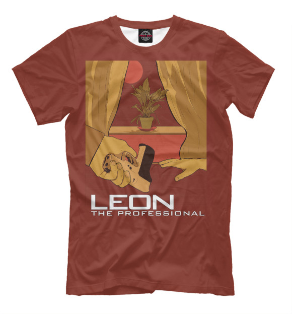 Мужская футболка с изображением Леон цвета Светло-коричневый
