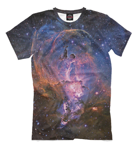 Мужская футболка с изображением Statue of Liberty nebula / Туманность Статуя Свободы (NGC 3576) цвета Серый