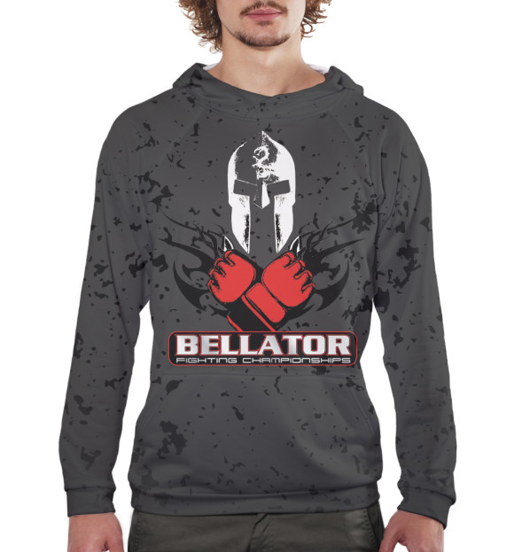 Мужское худи с изображением Bellator MMA цвета Белый