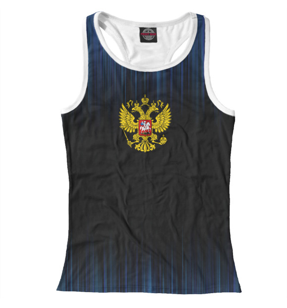 Женская майка-борцовка с изображением Герб России цвета Белый
